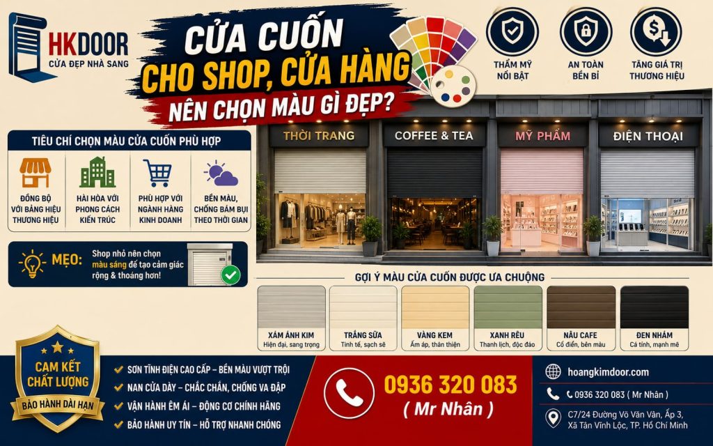 Cửa Cuốn Cho Shop, Cửa Hàng Nên Chọn Màu Gì Đẹp (1)